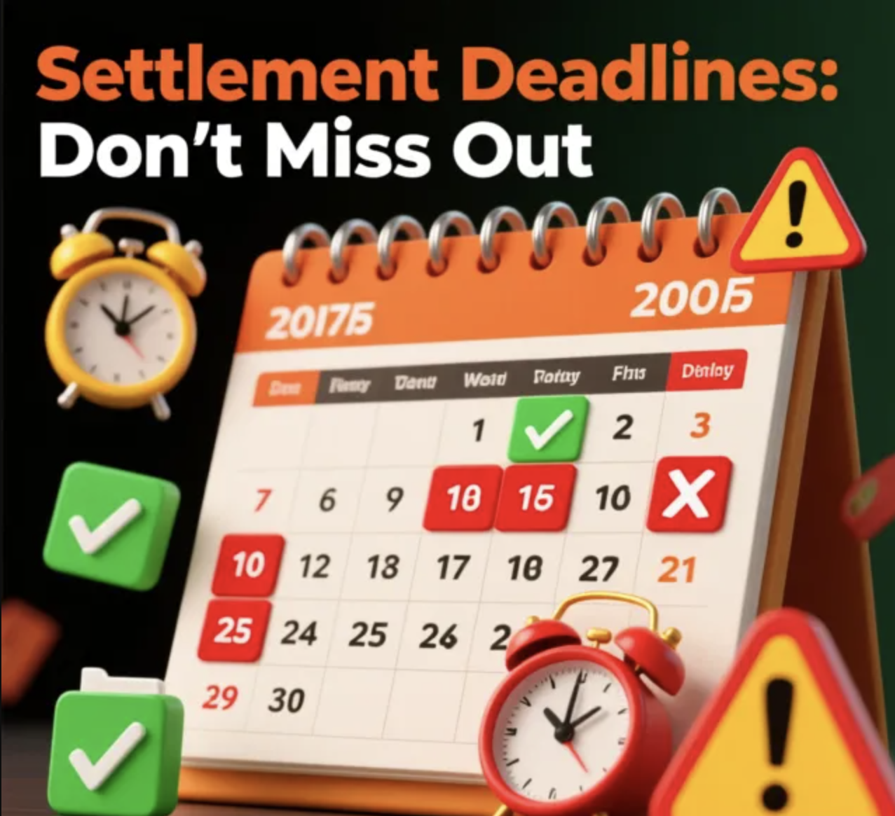 Settlement Claim Deadlines - Why timing matters most